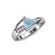 4 - Medora 1.04 ctw Trillion shape Aquamarine (7.00 mm) accented Natural Diamonds Engagement Ring 