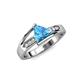 4 - Medora 1.59 ctw Trillion shape Blue Topaz (7.00 mm) accented Natural Diamonds Engagement Ring 