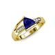 4 - Medora 1.44 ctw Trillion shape Created Blue Sapphire (7.00 mm) accented Natural Diamonds Engagement Ring 