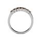 4 - Evia 0.91 ctw Smoky Quartz (3.00 mm) Seven Stone Wedding Band 