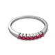 2 - Evia 0.63 ctw Ruby (2.50 mm) Seven Stone Wedding Band 