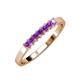 3 - Evia 0.63 ctw Amethyst (2.50 mm) Seven Stone Wedding Band 