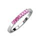 3 - Evia 0.63 ctw Pink Sapphire (2.50 mm) Seven Stone Wedding Band 