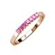 3 - Evia 0.63 ctw Pink Sapphire (2.50 mm) Seven Stone Wedding Band 