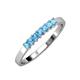 3 - Evia 0.70 ctw Blue Topaz (2.50 mm) Seven Stone Wedding Band 