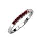 3 - Evia 0.70 ctw Red Garnet (2.50 mm) Seven Stone Wedding Band 