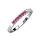 3 - Evia 0.70 ctw Rhodolite Garnet (2.50 mm) Seven Stone Wedding Band 