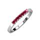 3 - Evia 0.63 ctw Ruby (2.50 mm) Seven Stone Wedding Band 