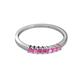 2 - Evia 0.39 ctw Pink Sapphire (2.00 mm) Seven Stone Wedding Band 