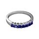 2 - Evia 0.95 ctw Blue Sapphire (3.00 mm) Seven Stone Wedding Band 