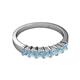 2 - Evia 0.95 ctw Aquamarine (3.00 mm) Seven Stone Wedding Band 