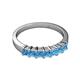 2 - Evia 1.05 ctw Blue Topaz (3.00 mm) Seven Stone Wedding Band 