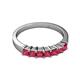 2 - Evia 0.95 ctw Ruby (3.00 mm) Seven Stone Wedding Band 