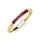 2 - Erica 2.50 mm Princess Cut Rhodolite Garnet 7 Stone Wedding Band 