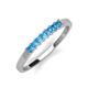 2 - Erica 2.50 mm Princess Cut Blue Topaz 7 Stone Wedding Band 