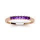 3 - Erica 2.50 mm Princess Cut Amethyst 7 Stone Wedding Band 