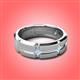 3 - Adam 7.50 mm Kite Set Evenly Spaced Princess Cut Aquamarine Mens Wedding band 