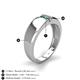 4 - Ethan 3.00 mm Round Emerald and Blue Diamond 2 Stone Men Wedding Ring 