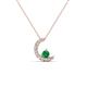 1 - Lunara 0.21 ctw Emerald With Natural Diamonds Lunate Moon Pendant 