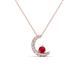 1 - Lunara 0.21 ctw Ruby With Natural Diamonds Lunate Moon Pendant 