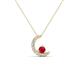 1 - Lunara 0.21 ctw Ruby With Natural Diamonds Lunate Moon Pendant 