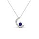 1 - Lunara 0.23 ctw Blue Sapphire With Natural Diamonds Lunate Moon Pendant 