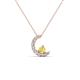 1 - Lunara 0.22 ctw Yellow Sapphire With Natural Diamonds Lunate Moon Pendant 