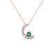 1 - Lunara 0.23 ctw Created Alexandrite With Natural Diamonds Lunate Moon Pendant 