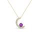 1 - Lunara 0.19 ctw Amethyst With Natural Diamonds Lunate Moon Pendant 