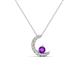 1 - Lunara 0.19 ctw Amethyst With Natural Diamonds Lunate Moon Pendant 