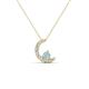 1 - Lunara 0.19 ctw Aquamarine With Natural Diamonds Lunate Moon Pendant 