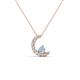 1 - Lunara 0.19 ctw Aquamarine With Natural Diamonds Lunate Moon Pendant 