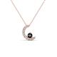 1 - Lunara 0.22 ctw Black Diamond With Natural Diamonds Lunate Moon Pendant 