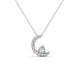 1 - Lunara 0.17 ctw Opal With Natural Diamonds Lunate Moon Pendant 