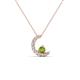 1 - Lunara 0.23 ctw Peridot With Natural Diamonds Lunate Moon Pendant 