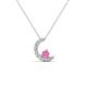 1 - Lunara 0.28 ctw Pink Sapphire With Natural Diamonds Lunate Moon Pendant 