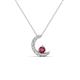 1 - Lunara 0.19 ctw Pink Tourmaline With Natural Diamonds Lunate Moon Pendant 