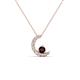 1 - Lunara 0.23 ctw Red Garnet With Natural Diamonds Lunate Moon Pendant 