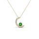 1 - Lunara 0.23 ctw Green Garnet With Natural Diamonds Lunate Moon Pendant 