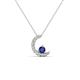 1 - Lunara 0.19 ctw Iolite With Natural Diamonds Lunate Moon Pendant 