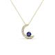 1 - Lunara 0.19 ctw Iolite With Natural Diamonds Lunate Moon Pendant 