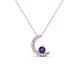 1 - Lunara 0.19 ctw Iolite With Natural Diamonds Lunate Moon Pendant 