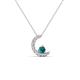 1 - Lunara 0.22 ctw London Blue Topaz With Natural Diamonds Lunate Moon Pendant 