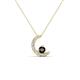 1 - Lunara 0.22 ctw Black Diamond With Natural Diamonds Lunate Moon Pendant 