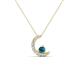 1 - Lunara 0.21 ctw Blue Diamond With Natural Diamonds Lunate Moon Pendant 