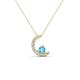 1 - Lunara 0.20 ctw Blue Topaz With Natural Diamonds Lunate Moon Pendant 