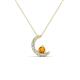 1 - Lunara 0.19 ctw Citrine With Natural Diamonds Lunate Moon Pendant 