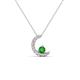 1 - Lunara 0.23 ctw Green Garnet With Natural Diamonds Lunate Moon Pendant 