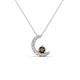 1 - Lunara 0.21 ctw Smoky Quartz With Natural Diamonds Lunate Moon Pendant 