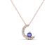 1 - Lunara 0.20 ctw Tanzanite With Natural Diamonds Lunate Moon Pendant 